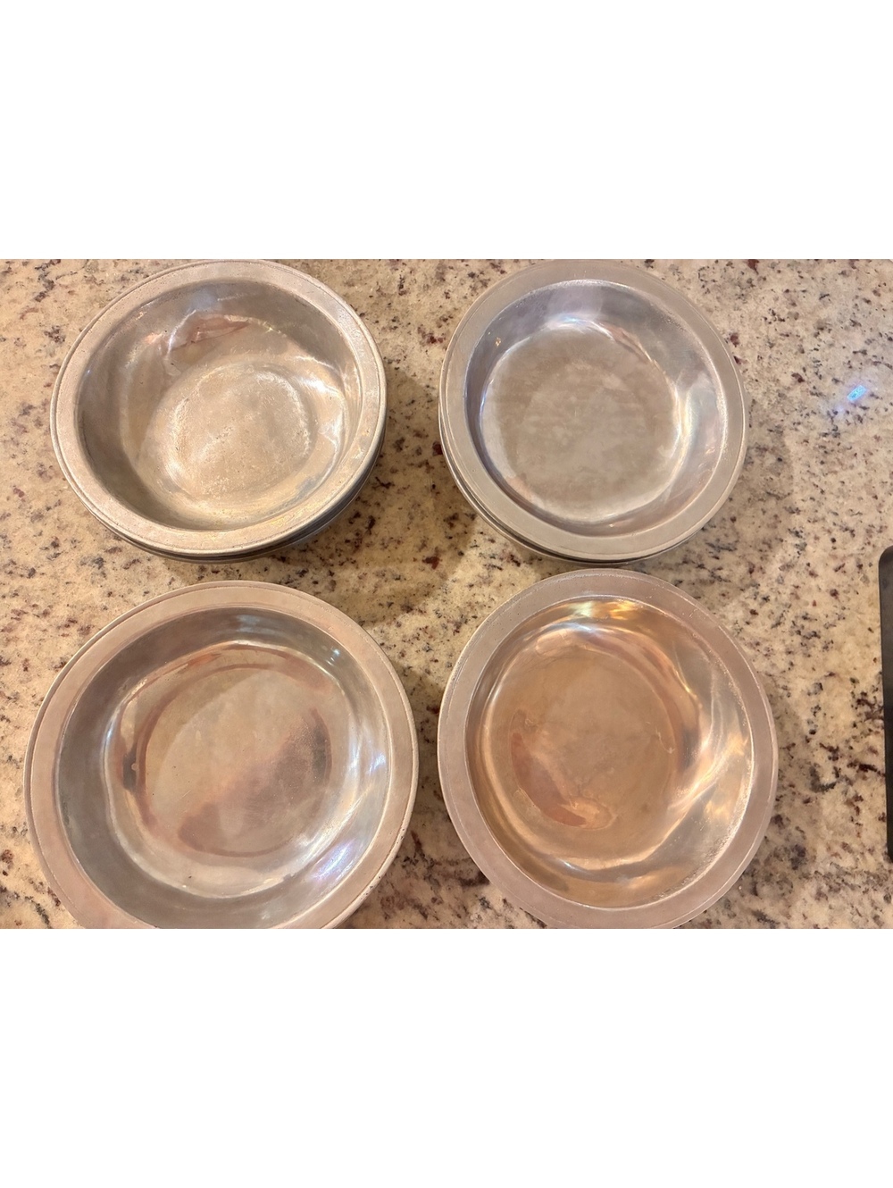 Vintage Wilton Armetale 7" Bowls Set of 2 - RWF Columbia PA USA - Pewter Look